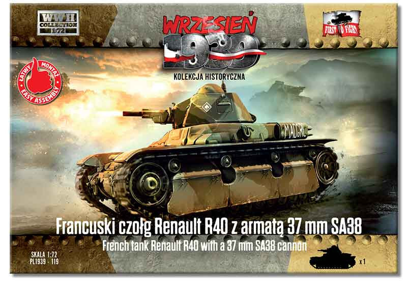 First to Fight 119 French Renault R40 Tank with a 37mm SA38