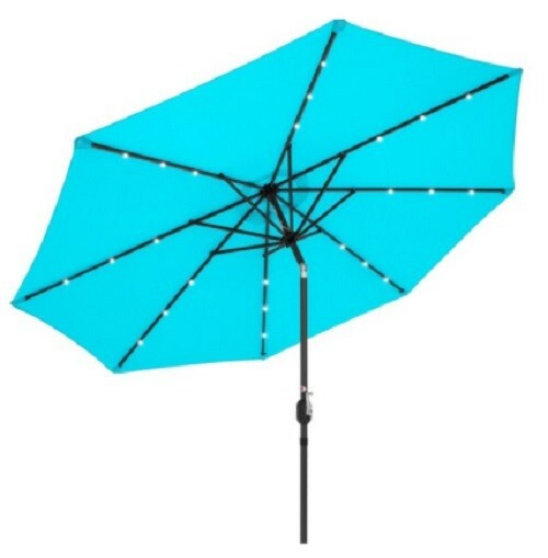 Large Patio Umbrella Outdoor Folding Sunbrella 10ft Deluxe Solar Led Lighted For Sale Online Ebay