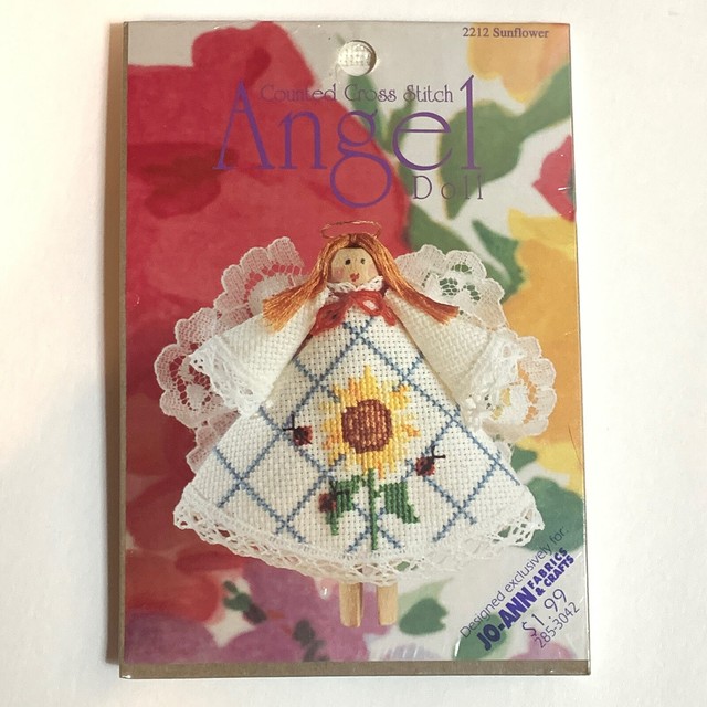 JoAnn Fabric 2212 Sunflower Angel Counted Cross Stitch Kit Clothes