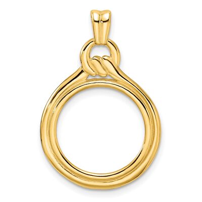 1986-1989 15 $ Australien 1/10 oz Nugget Prong Set Loop & Knot Coin Bezel 14k Gold