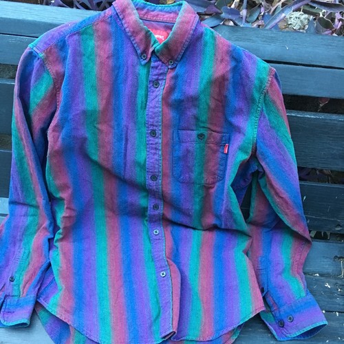 Supreme Stripe Button Down Shirt Large 