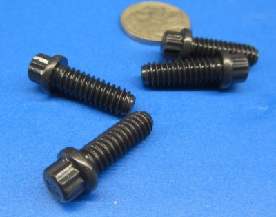 12 Point Flanged, Ferry Bolt, Steel, FT, 1/4''-20 x 3/4'' Length, 50 Pc