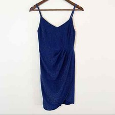 Zalalus faux wrap shimmering minidress blue Small NEW
