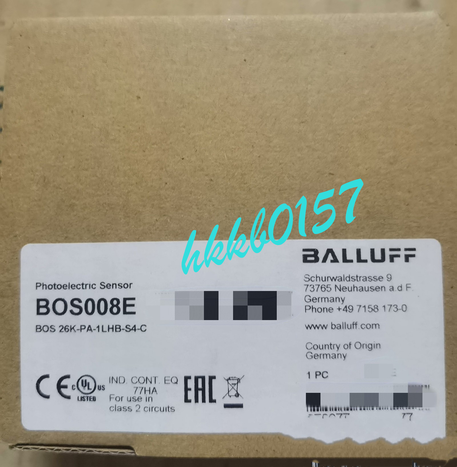 BOS008E BOS 26K-PA-1LHB-S4-C BALLUFF Optical switche FedEx/DHL Brand New