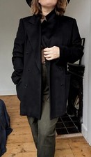 Vintage Escada Margaretha Ley New Black Cashmere Jacket Blazer Coat Size M L