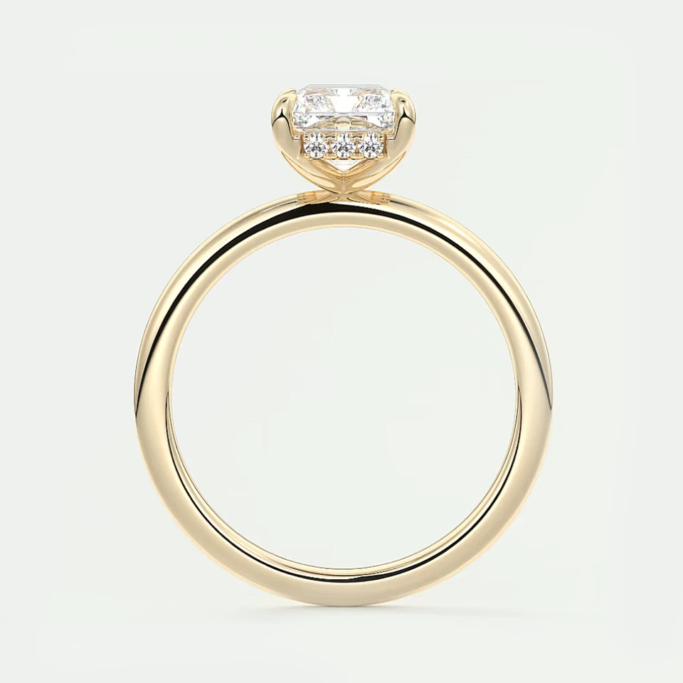 14k Gold Diamond Ring Lab Grown Radiant 2.15 Carat IGI Certified Yellow Size 7 8 - Image 4 of 4