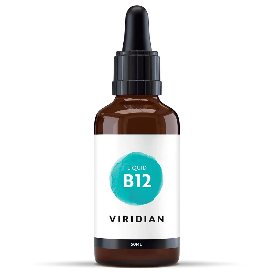Viridian Liquid B12 50ml Contribution to reduction of tiredness and fatigue.