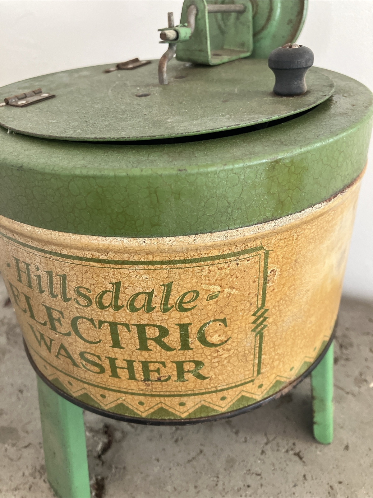 Vintage Hillsdale Electric Washer Tin Lithograph Toy Washing Machine eBay