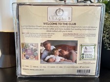 LuxClub Bamboo Sheets Set Light Grey/Silver SPLIT King Size. Brand New 7 piece.