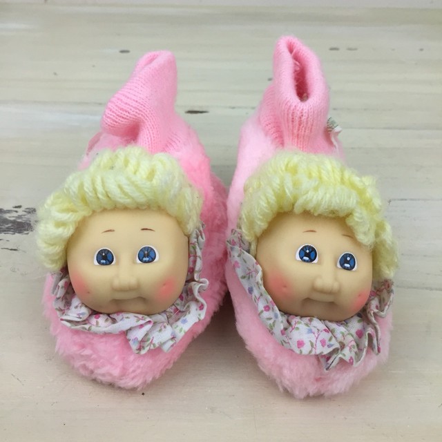 CABBAGE PATCH KIDS Vtg 80s Pink Baby Doll Little Girl House Shoes Slippers eBay