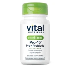Hyperbiotics Vital Nutrients Pro-15 Prebiotics + Probiotics for Women and Men...
