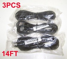 3 Pack Lot - 14FT RJ11 Flat 2-Wire Phone Telephone Modem DSL Fax Cord Black