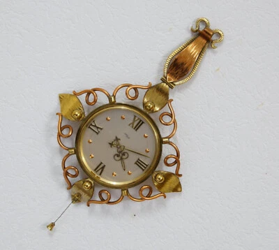 Imhof Kupfer Messing 8 Tage Uhr Wanduhr Mechanisch 15 Jewels Vintage 1960er J. - Bild 1 von 4