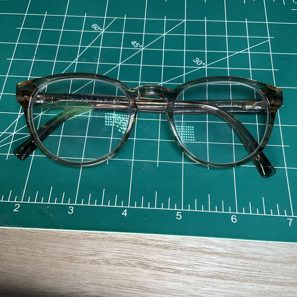 Used Warby Parker Percey M 207 Clear Light Brown 48-20-140 Eyeglass Frames