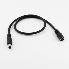 DC Power 5.5mm x 2.1mm Female to Male Plug Adapter Cable Cord 18AWG 50cm 1.5ft