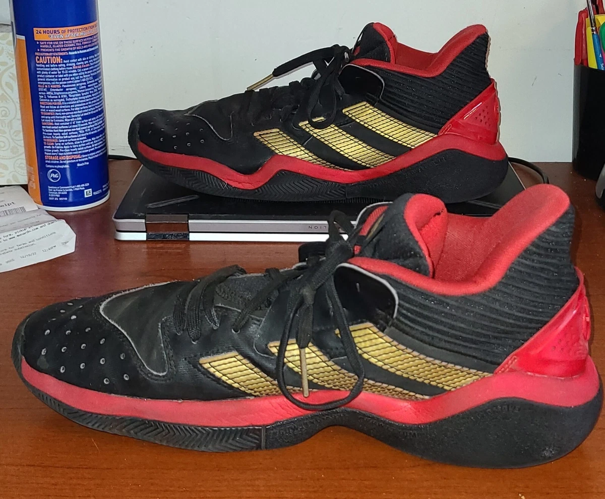 Adidas James Harden Bounce Stepback Black/Red Basketball Shoes Men’s Size 10