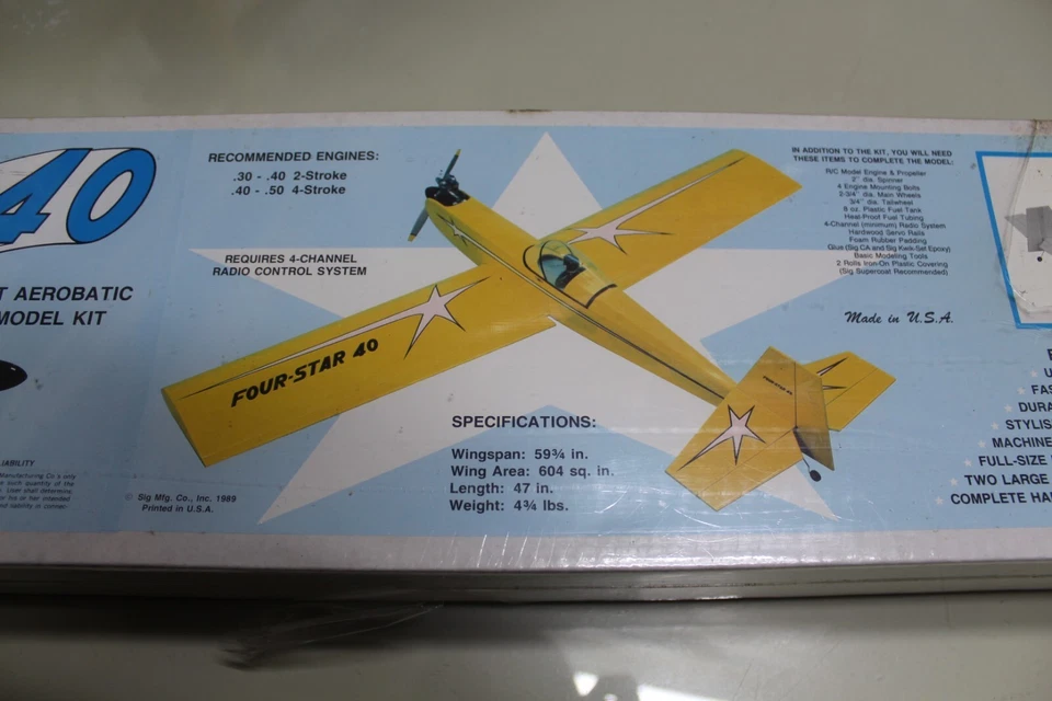 VINTAGE NIB SIG FOUR STAR 40 BALSA KIT - SEALED, NEVER OPENED - Image 2 of 4