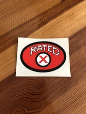 Vintage Rated X Sticker Motorcycle Novelty Decal Harley Davidson Chopper 80s 90s