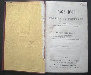 Livre L'âge d'or poésies de l'enfance Mme Gagne début XXe