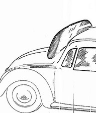 Vw Vintage Parts Windshieldoval Type 1 Front Bug 53 - 57