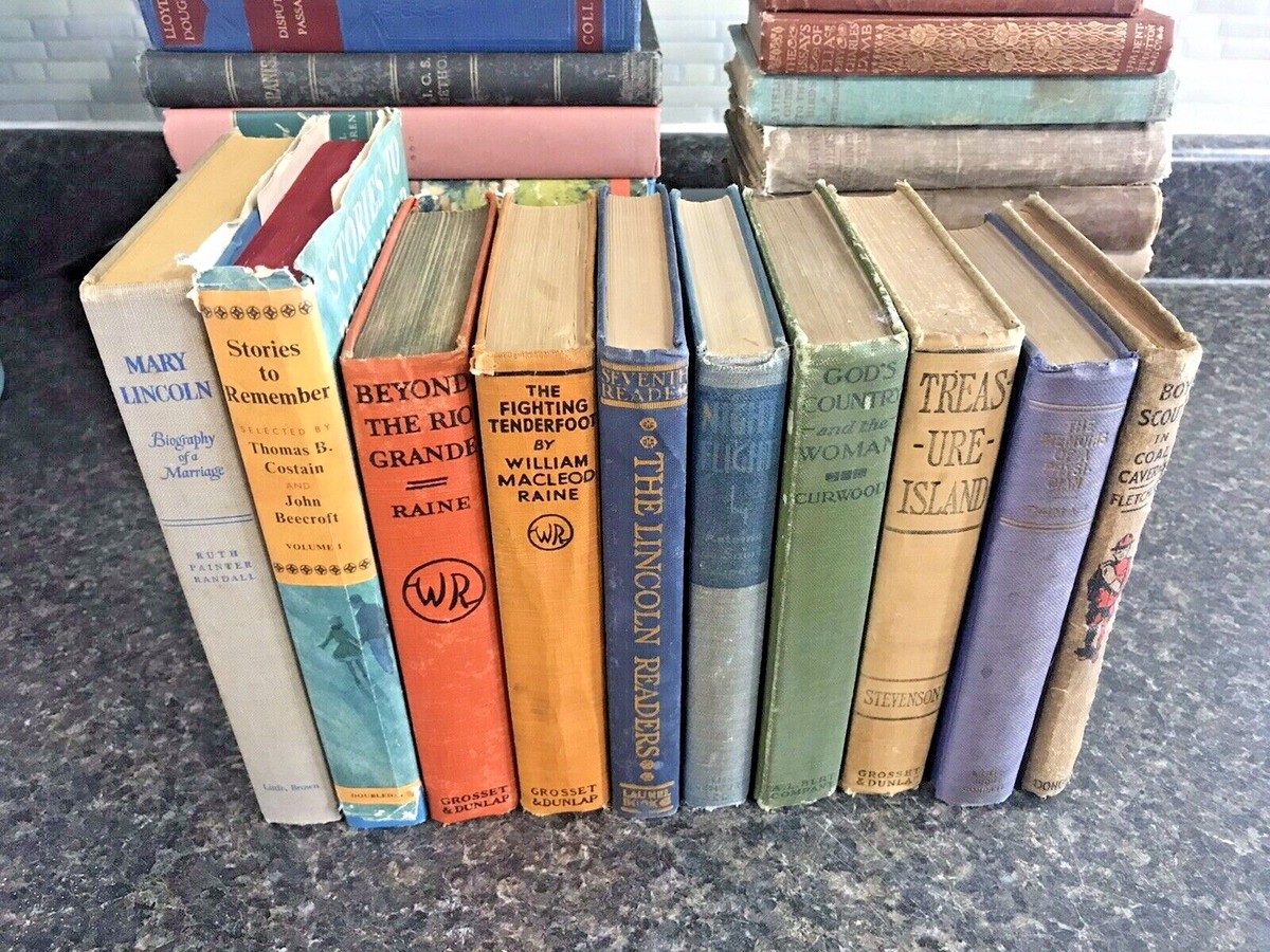 Vintage Antique Books Lot of 10 - Random Unsorted Mixed - For