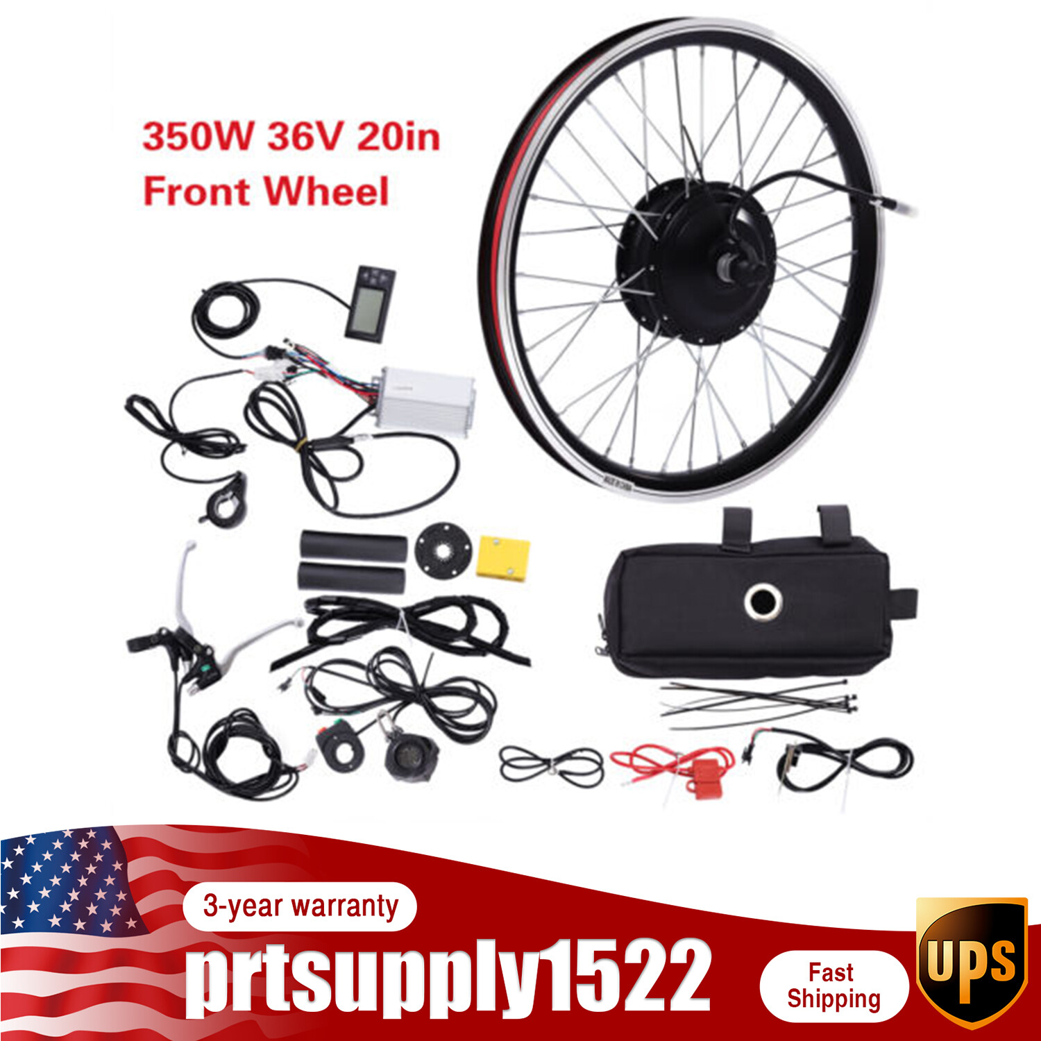 36V 20 Front Wheel Electric Bicycle Hub Motor Conversion Kit 350W E Bike