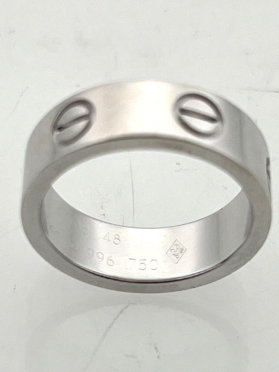 1996 Cartier Love Ring Band 18k White Gold size 47 US