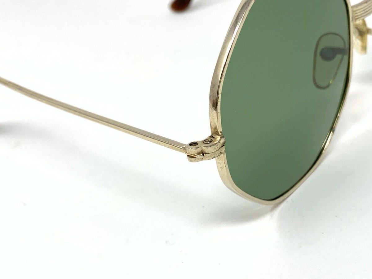 Vintage Oversized Sunglasses Octagon Green Glass Lenses Gold Color Frame Japan 2.1400.1690980451-9fe.jpg main image 4