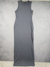 Quince Tank Maxi Dress Women Medium Carbon Gray Tencel Jersey Stretch Sleeveless