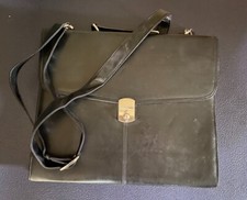 Vintage black leather shoulder bag
