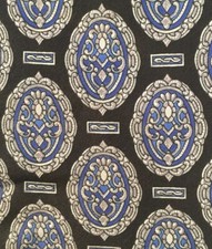 Henry Grethel Men's Tie Blue Geometric 100 Silk Printed in Italy Made in USA