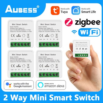 Tuya 16A MINI Wifi / Zigbee Smart Switch DIY 2-way Control Relay Timer Module~DE