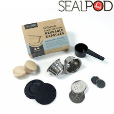 SealPod Reusable Refill Stainless Steel Capsule for Nespresso w/ 24pcs Sticker 