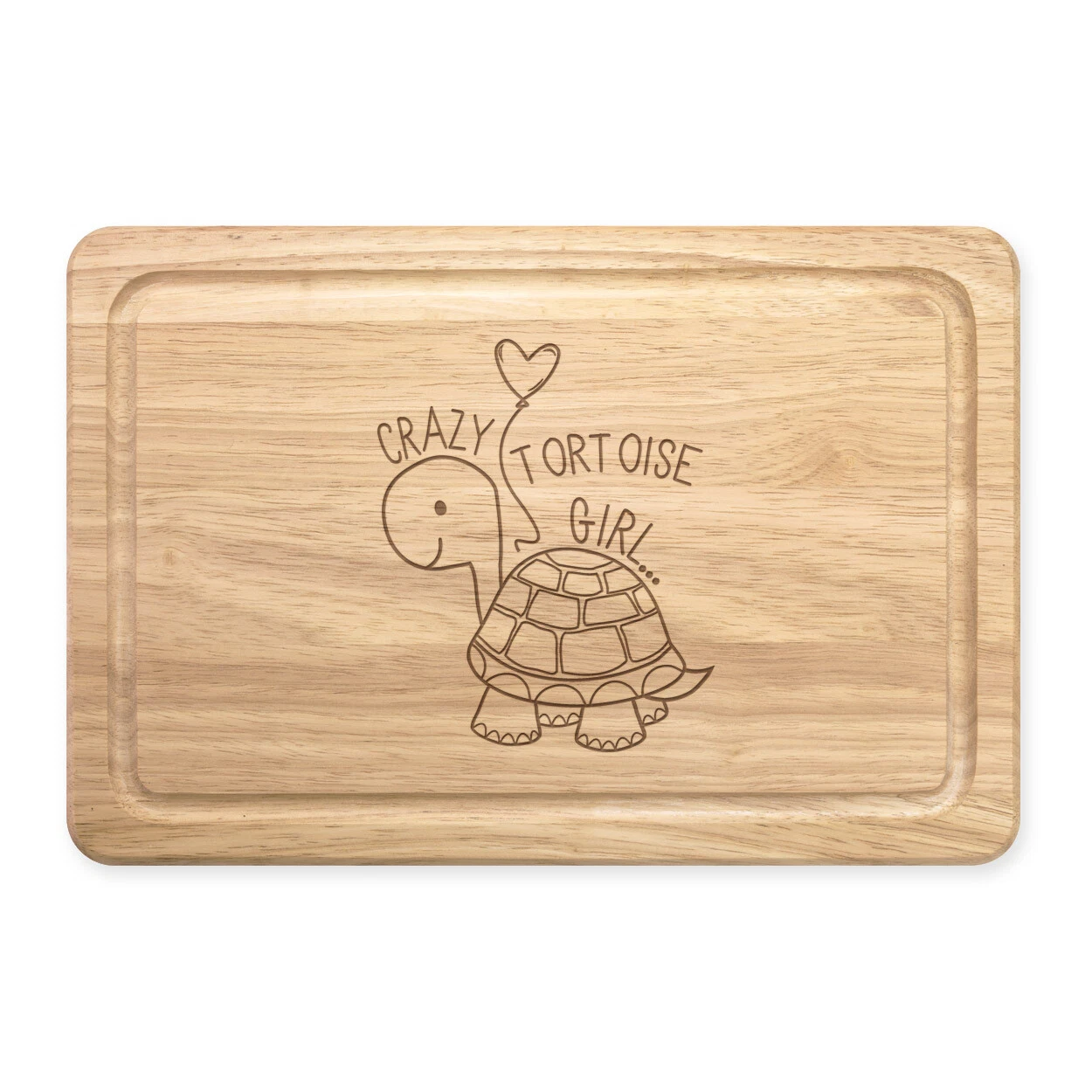 Crazy Tortoise Girl Rectangular Chopping Board Animal Joke Daughter Kids Funny