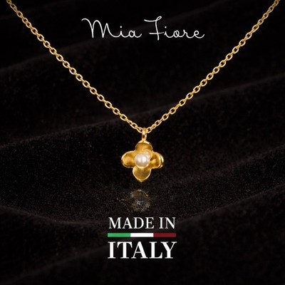 Mia Fiore 18 kt Gold Plated Bronze Clover W/ Pearl 16”+2” Necklace