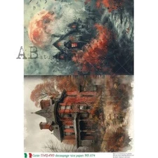 Creepy Cottages #674 | A4 Rice Paper | Paper for Decoupage | AB Studios