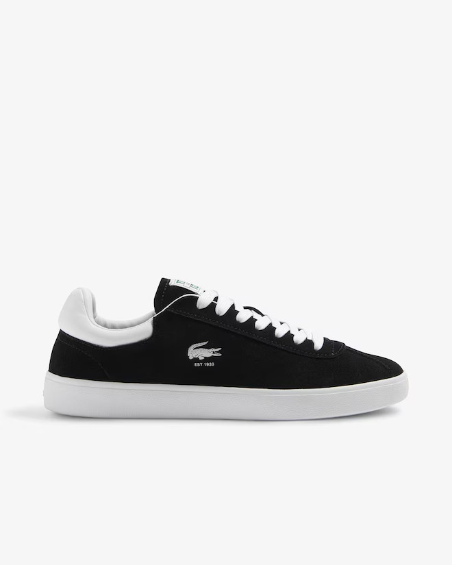 Lacoste Baseshot Black Leather Trainers Size 6 brand New With Box