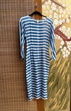 Dolce & Gabbana Silk Striped Dress Blue White IT42 US6 3/4 Sleeve 