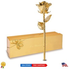 Unique 24K Gold Dipped Rose with Certificate   Perfect Romantic Gift for Her