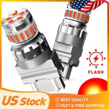 2x AUXITO 3157 3156 Red Strobe Signal Blinking LED Brake Safety Warning Lights