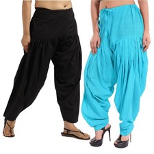 Women  s Premium Cotton Rich Pleated Patiala Salwar   Heavy Punjabi Drape