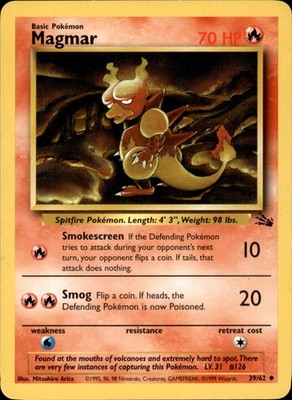 Magmar 39/62 Unlimited - Pokemon Fossil - LP
