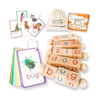 LITTLE BUD KIDS Spin-and-Read Montessori Phonetic Reading Blocks wi... Fast Ship