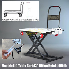 ELECTRIC LIFT TABLE CART 43" LIFTING HEIGHT 660LB FOR MATERIAL HANDLING PORTABLE