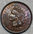 Uncirculated 1909 Indian Head Cent, Attractively Toned specimen.