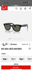 Ray-Ban Meta Wayfarer shiny black, green lens NEW IN SEALED BOX