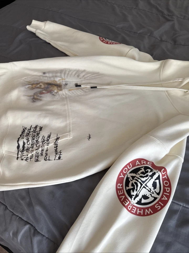 Travis Scott Utopia Tour 2023 Circus Maximus White Hoodie Size M - Image 3 of 4