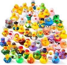 30 Pcs Rubber Ducks Bulk with Mesh Bag Bath Toys