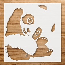 Playful Panda Sitting Wall Art Reusable Stencil for DIY Crafts - StencilAir