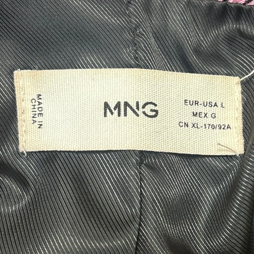 Abrigo Blazer Chaqueta MNG Mango Para Mujer Rosa Púrpura Pata de Gallo Doble Pecho L Foto 4 de 4